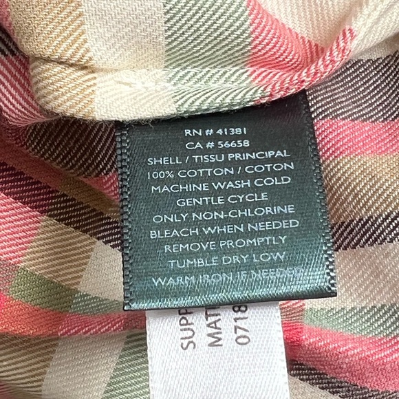 NWT - Ralph Lauren Plaid Button Down Collared Shirt, Cream / Plaid, Size XS - Picture 4 of 5